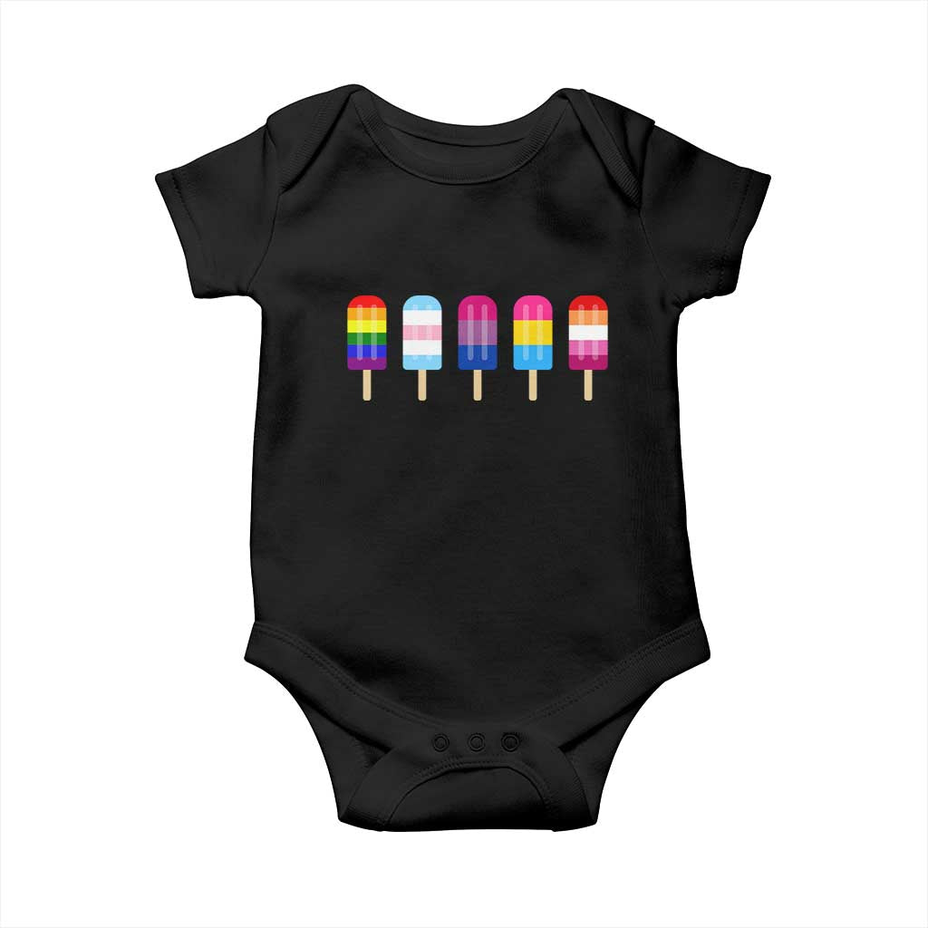 LGBT Rainbow Popsicles Baby Onesie Summer Ice Cream LGBTQ Pride Ally - Wonder Print Shop