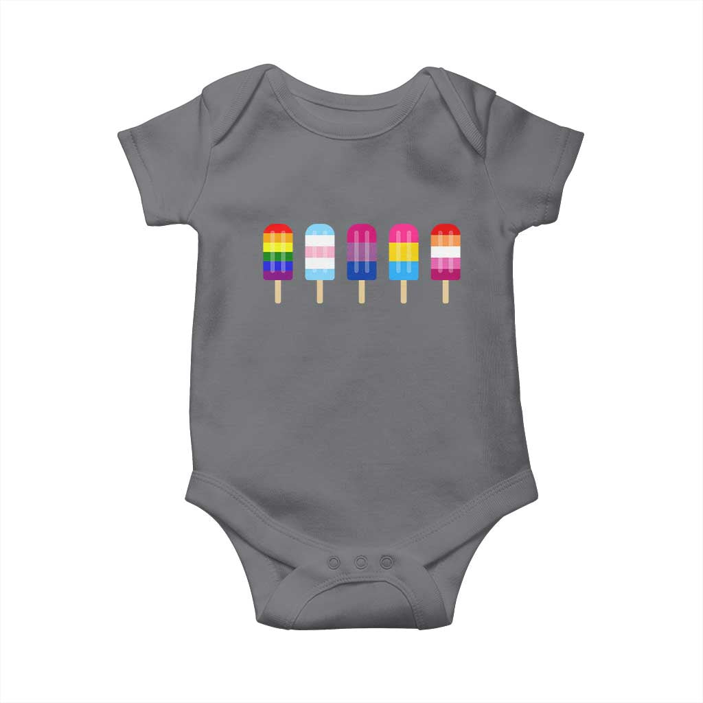 LGBT Rainbow Popsicles Baby Onesie Summer Ice Cream LGBTQ Pride Ally - Wonder Print Shop
