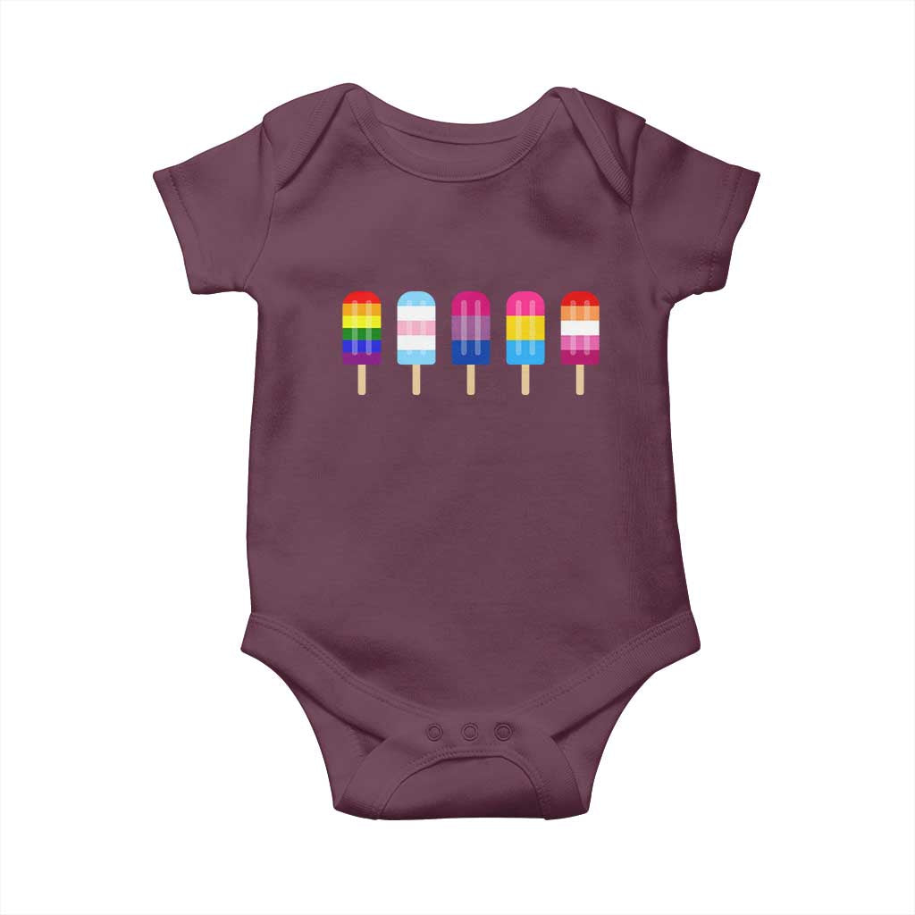 LGBT Rainbow Popsicles Baby Onesie Summer Ice Cream LGBTQ Pride Ally - Wonder Print Shop
