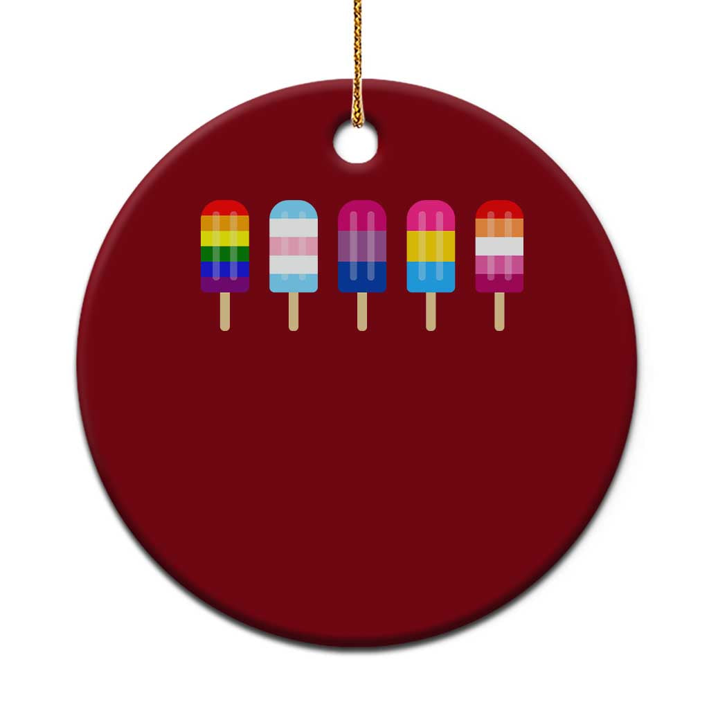 LGBT Rainbow Popsicles Ceramic Ornament Summer Ice Cream LGBTQ Pride Ally - Wonder Print Shop