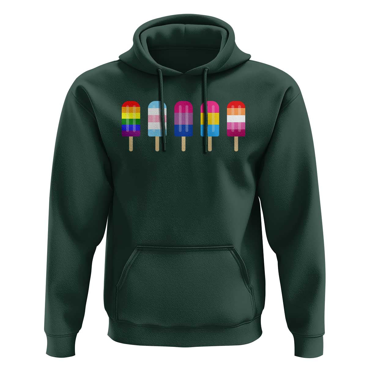 LGBT Rainbow Popsicles Hoodie Summer Ice Cream LGBTQ Pride Ally - Wonder Print Shop