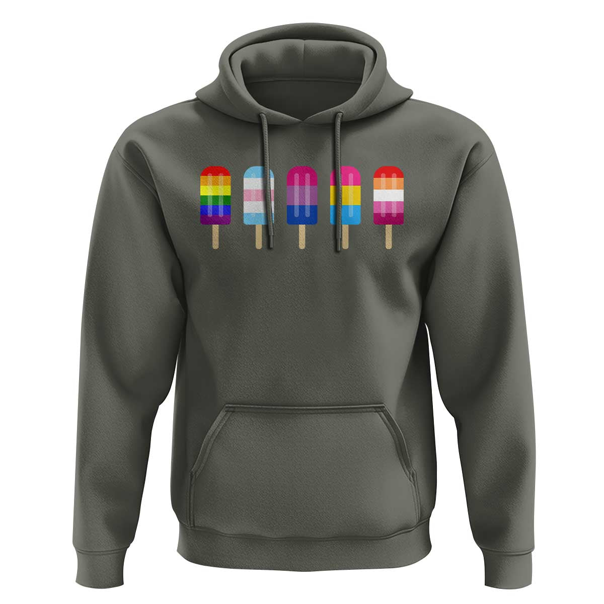 LGBT Rainbow Popsicles Hoodie Summer Ice Cream LGBTQ Pride Ally - Wonder Print Shop