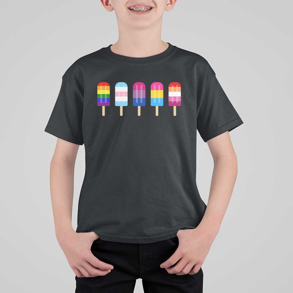 LGBT Rainbow Popsicles T Shirt For Kid Summer Ice Cream LGBTQ Pride Ally - Wonder Print Shop