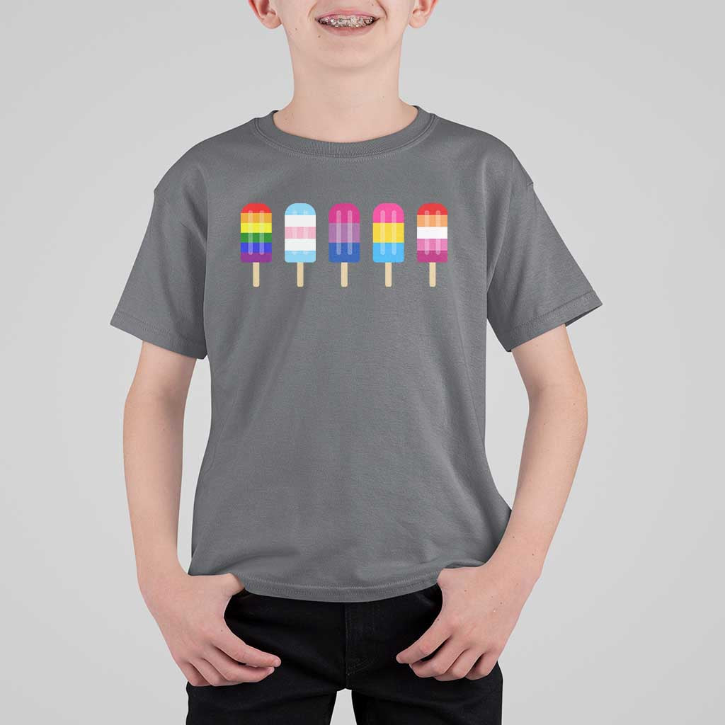 LGBT Rainbow Popsicles T Shirt For Kid Summer Ice Cream LGBTQ Pride Ally - Wonder Print Shop