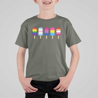 LGBT Rainbow Popsicles T Shirt For Kid Summer Ice Cream LGBTQ Pride Ally - Wonder Print Shop