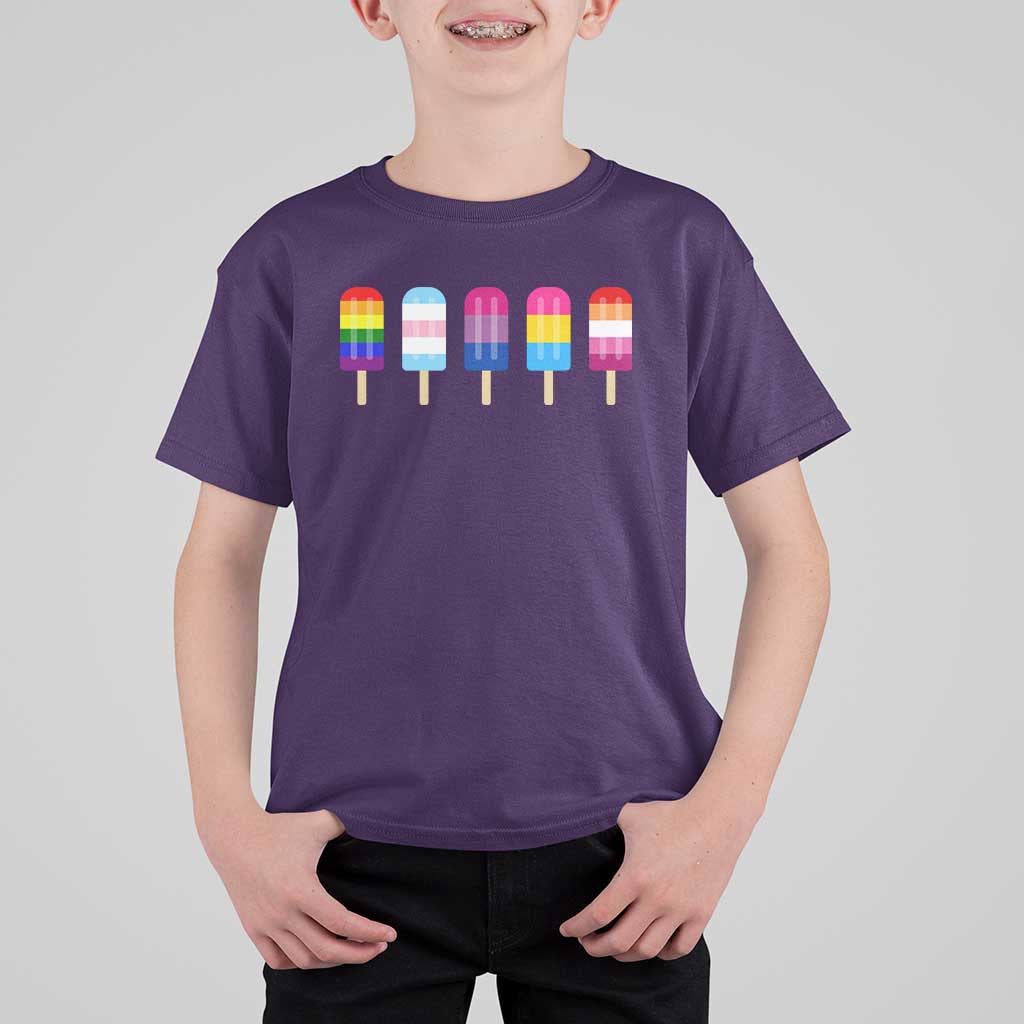LGBT Rainbow Popsicles T Shirt For Kid Summer Ice Cream LGBTQ Pride Ally - Wonder Print Shop