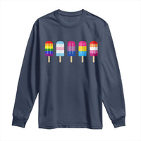LGBT Rainbow Popsicles Long Sleeve Shirt Summer Ice Cream LGBTQ Pride Ally - Wonder Print Shop