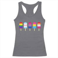 LGBT Rainbow Popsicles Racerback Tank Top Summer Ice Cream LGBTQ Pride Ally - Wonder Print Shop