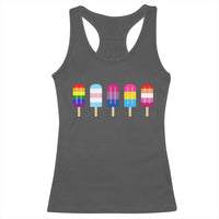 LGBT Rainbow Popsicles Racerback Tank Top Summer Ice Cream LGBTQ Pride Ally - Wonder Print Shop