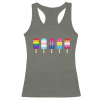 LGBT Rainbow Popsicles Racerback Tank Top Summer Ice Cream LGBTQ Pride Ally - Wonder Print Shop
