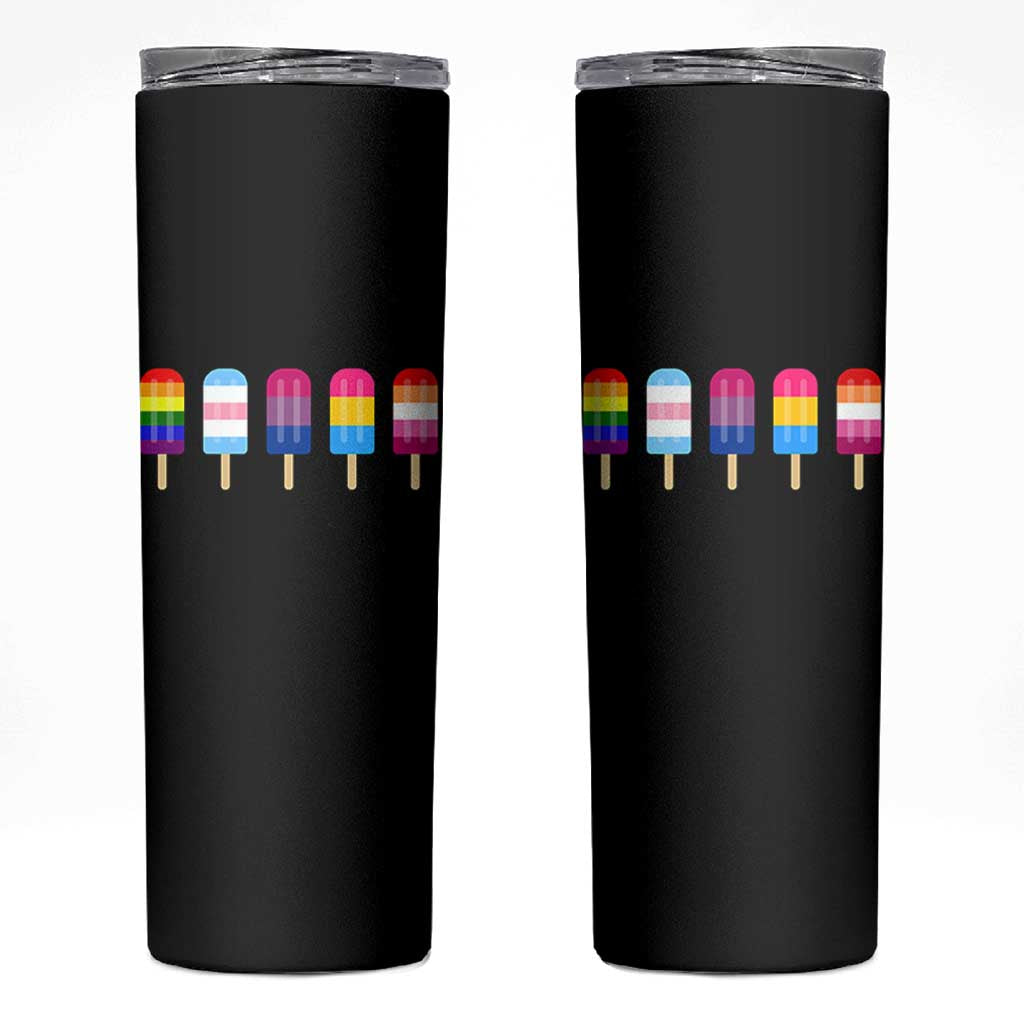 LGBT Rainbow Popsicles Skinny Tumbler Summer Ice Cream LGBTQ Pride Ally - Wonder Print Shop