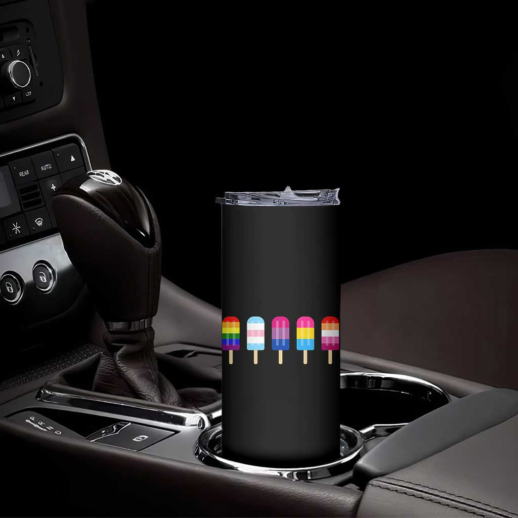 LGBT Rainbow Popsicles Skinny Tumbler Summer Ice Cream LGBTQ Pride Ally - Wonder Print Shop