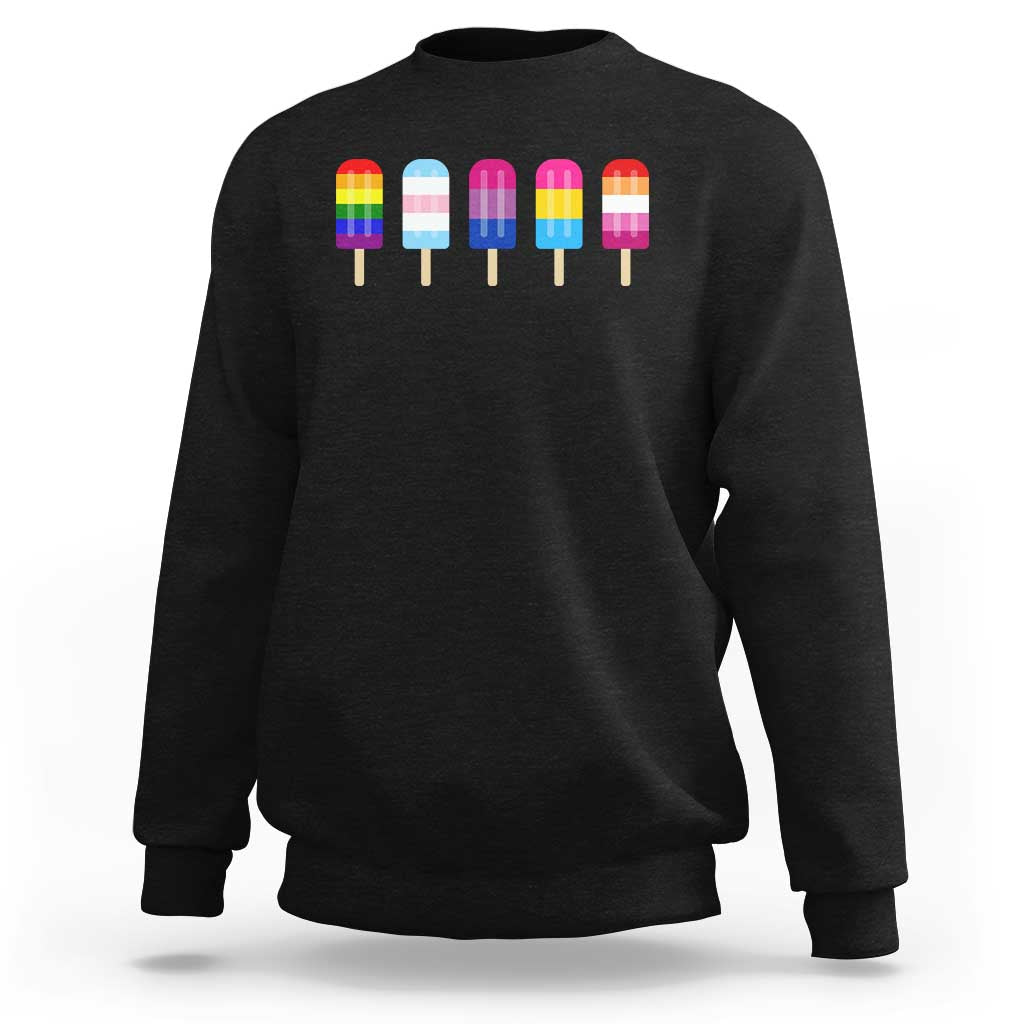 LGBT Rainbow Popsicles Sweatshirt Summer Ice Cream LGBTQ Pride Ally - Wonder Print Shop