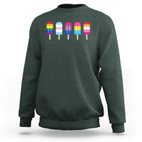 LGBT Rainbow Popsicles Sweatshirt Summer Ice Cream LGBTQ Pride Ally - Wonder Print Shop