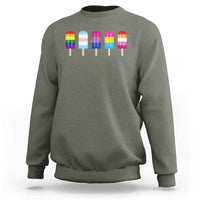 LGBT Rainbow Popsicles Sweatshirt Summer Ice Cream LGBTQ Pride Ally - Wonder Print Shop