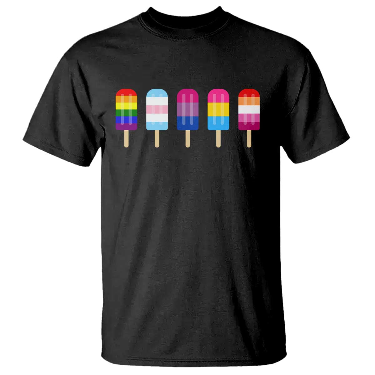 LGBT Rainbow Popsicles T Shirt Summer Ice Cream LGBTQ Pride Ally - Wonder Print Shop