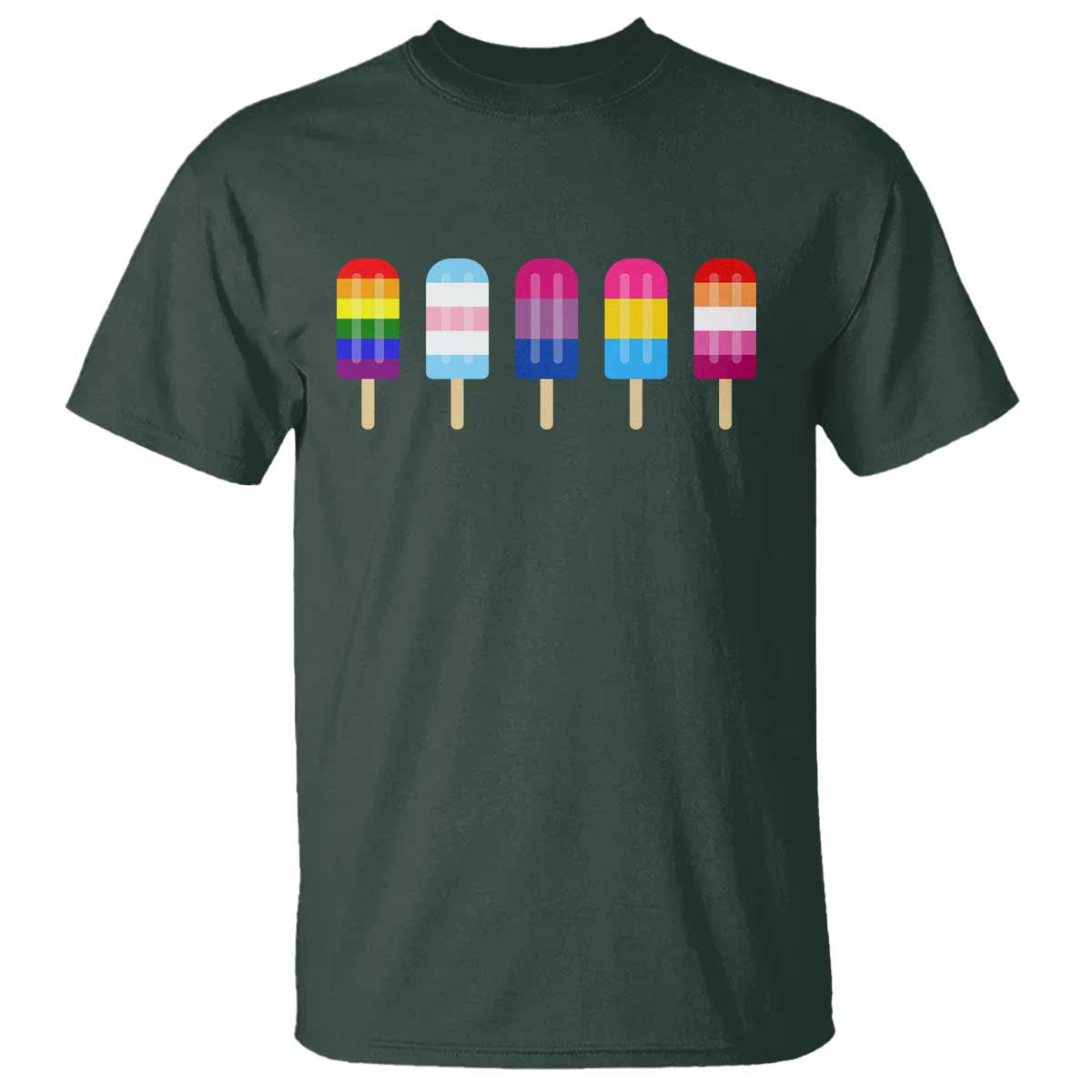 LGBT Rainbow Popsicles T Shirt Summer Ice Cream LGBTQ Pride Ally - Wonder Print Shop