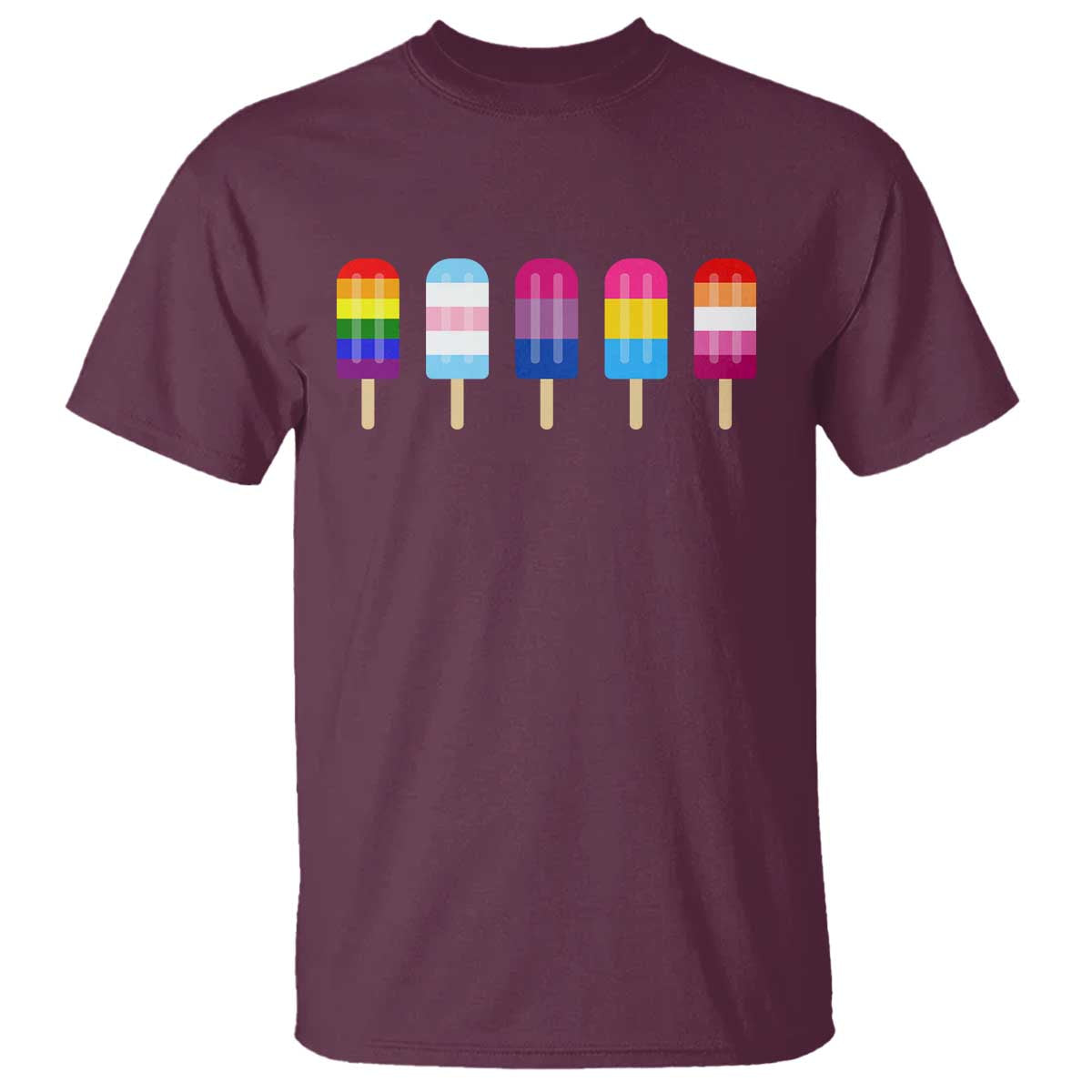 LGBT Rainbow Popsicles T Shirt Summer Ice Cream LGBTQ Pride Ally - Wonder Print Shop