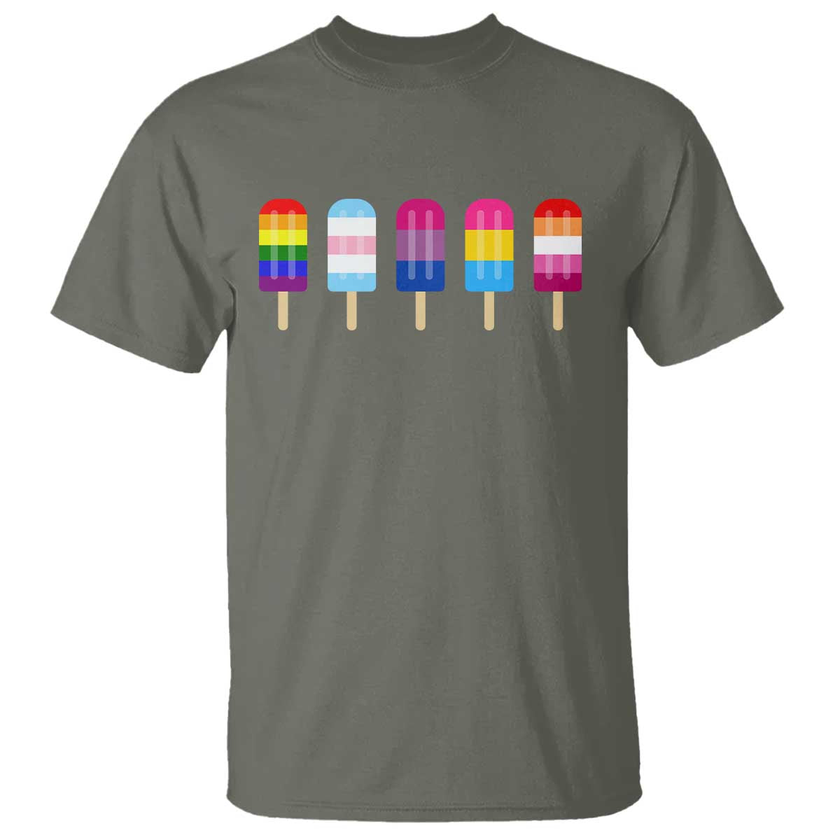 LGBT Rainbow Popsicles T Shirt Summer Ice Cream LGBTQ Pride Ally - Wonder Print Shop
