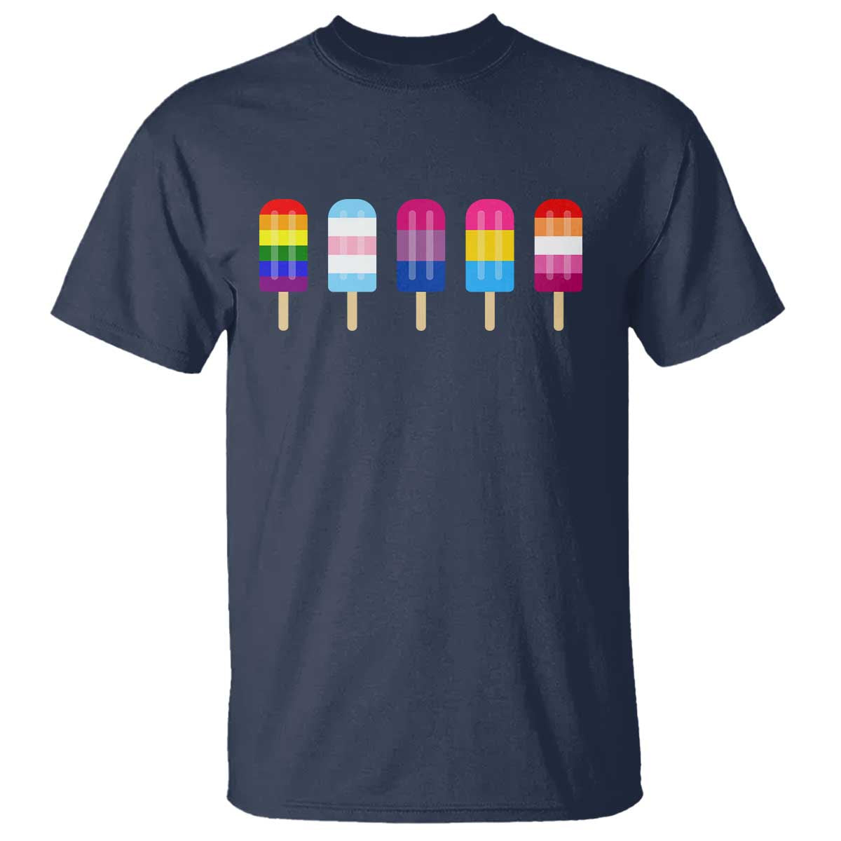LGBT Rainbow Popsicles T Shirt Summer Ice Cream LGBTQ Pride Ally - Wonder Print Shop