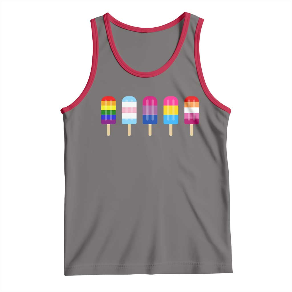LGBT Rainbow Popsicles Tank Top Summer Ice Cream LGBTQ Pride Ally - Wonder Print Shop