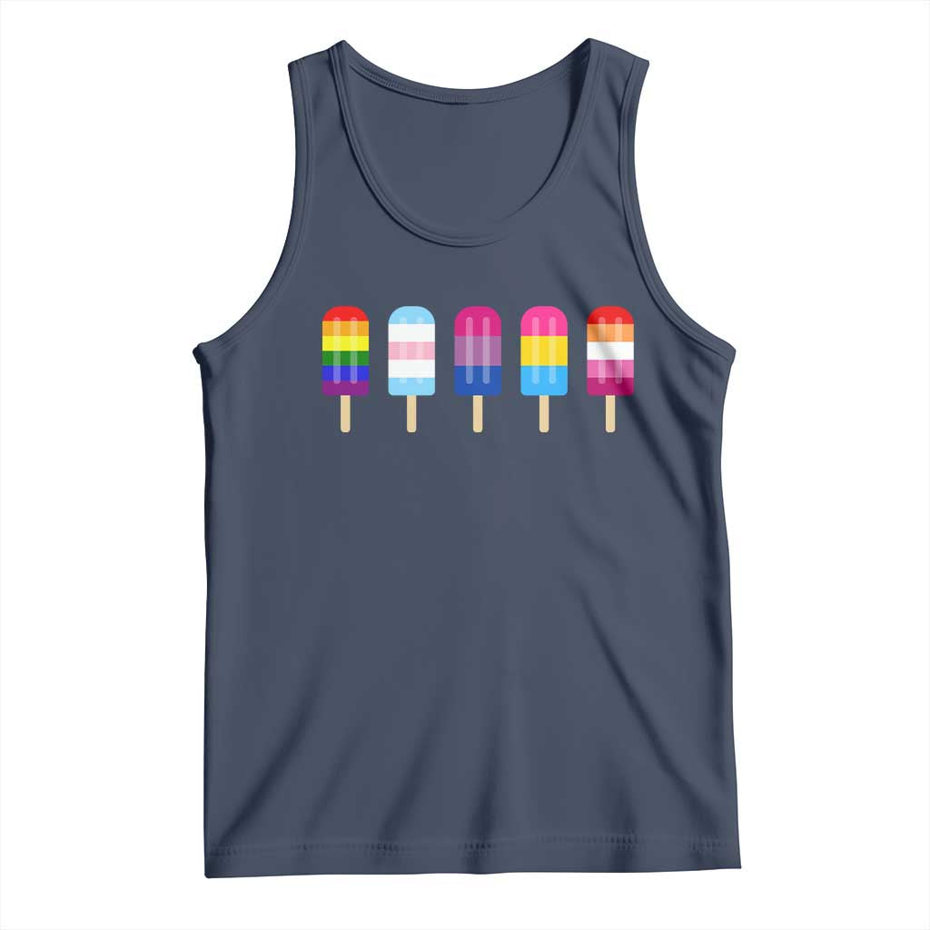 LGBT Rainbow Popsicles Tank Top Summer Ice Cream LGBTQ Pride Ally - Wonder Print Shop
