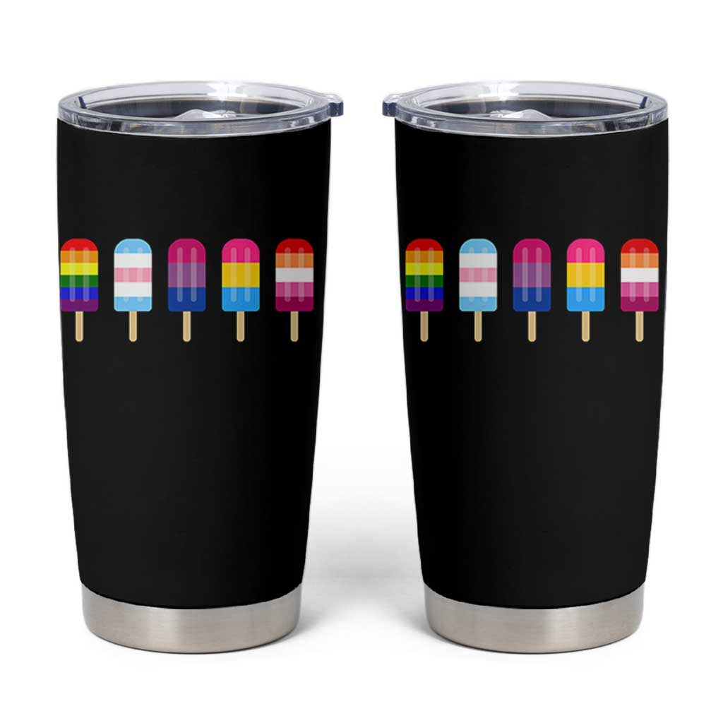 LGBT Rainbow Popsicles Tumbler Cup Summer Ice Cream LGBTQ Pride Ally - Wonder Print Shop