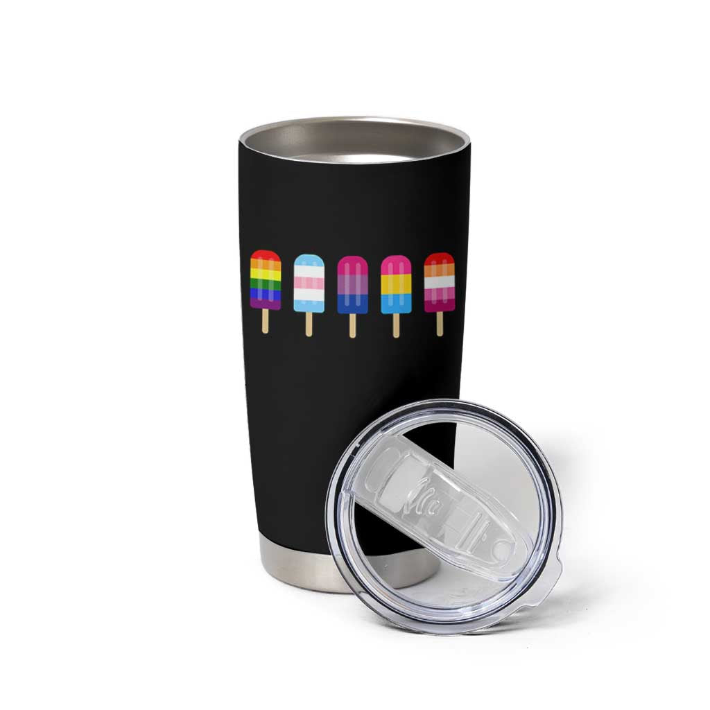 LGBT Rainbow Popsicles Tumbler Cup Summer Ice Cream LGBTQ Pride Ally - Wonder Print Shop