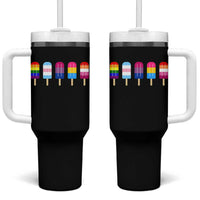 LGBT Rainbow Popsicles Tumbler With Handle Summer Ice Cream LGBTQ Pride Ally - Wonder Print Shop