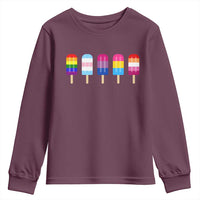 LGBT Rainbow Popsicles Youth Sweatshirt Summer Ice Cream LGBTQ Pride Ally - Wonder Print Shop