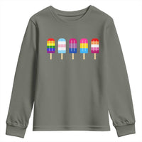 LGBT Rainbow Popsicles Youth Sweatshirt Summer Ice Cream LGBTQ Pride Ally - Wonder Print Shop