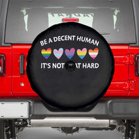 Be A Decent Human It's Not That Hard Spare Tire Cover LGBT Heart Retro Human Rights - Wonder Print Shop