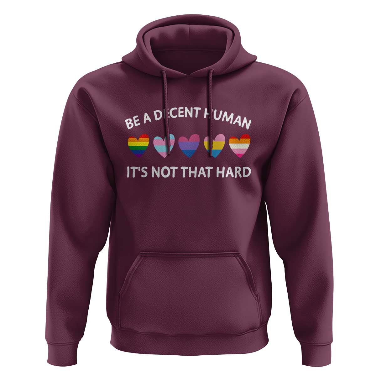 Be A Decent Human It's Not That Hard Hoodie LGBT Heart Retro Human Rights - Wonder Print Shop