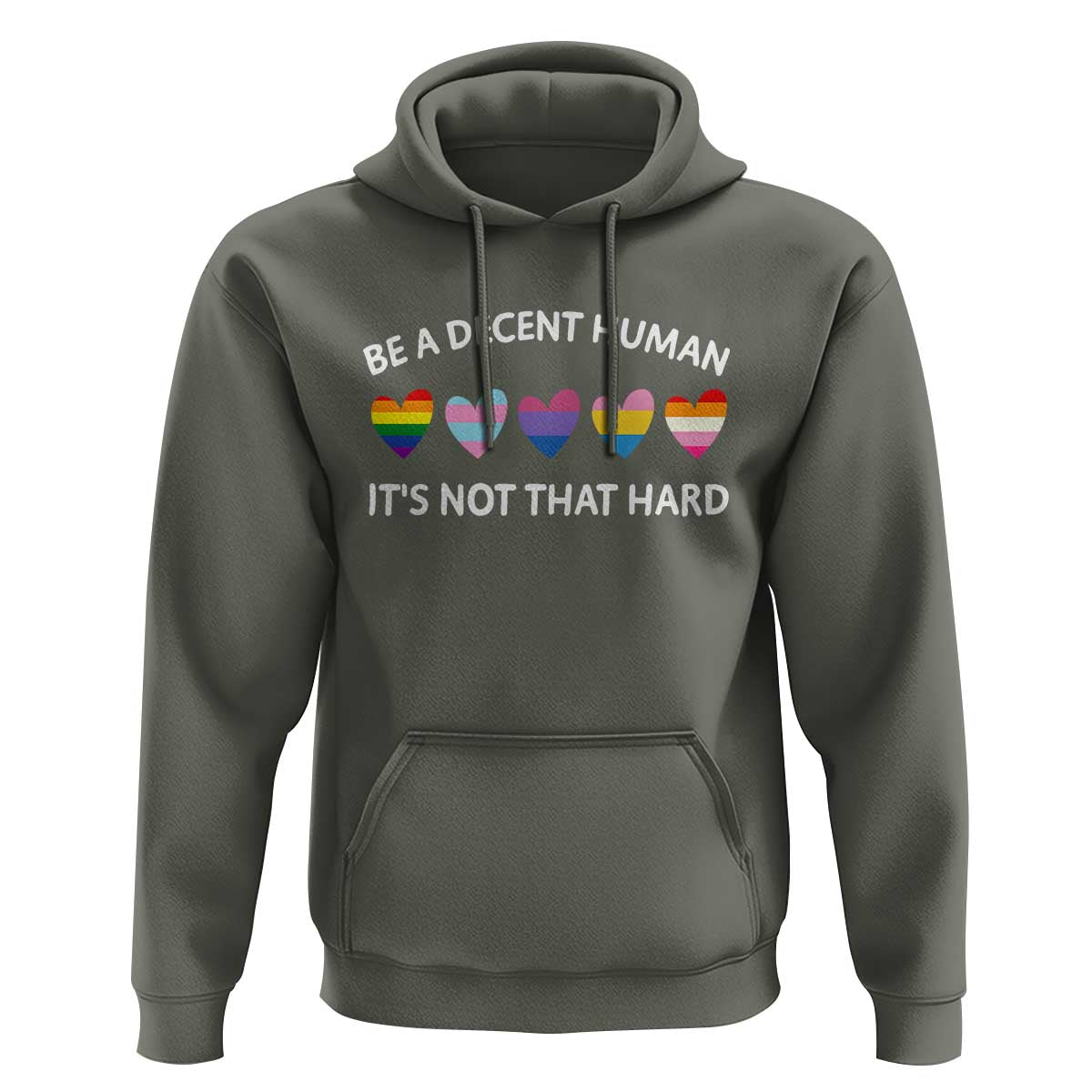 Be A Decent Human It's Not That Hard Hoodie LGBT Heart Retro Human Rights - Wonder Print Shop