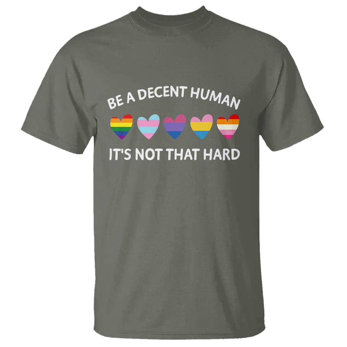 Be A Decent Human It's Not That Hard T Shirt LGBT Heart Retro Human Rights - Wonder Print Shop