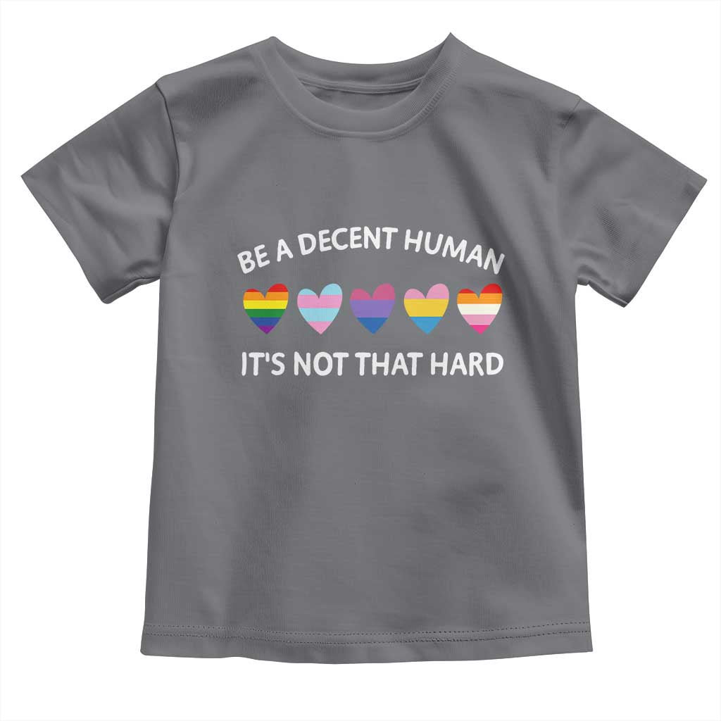 Be A Decent Human It's Not That Hard Toddler T Shirt LGBT Heart Retro Human Rights - Wonder Print Shop