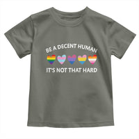 Be A Decent Human It's Not That Hard Toddler T Shirt LGBT Heart Retro Human Rights - Wonder Print Shop