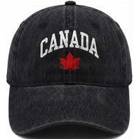 Canada Maple Leaf Washed Cotton Baseball Cap Canadian Pride