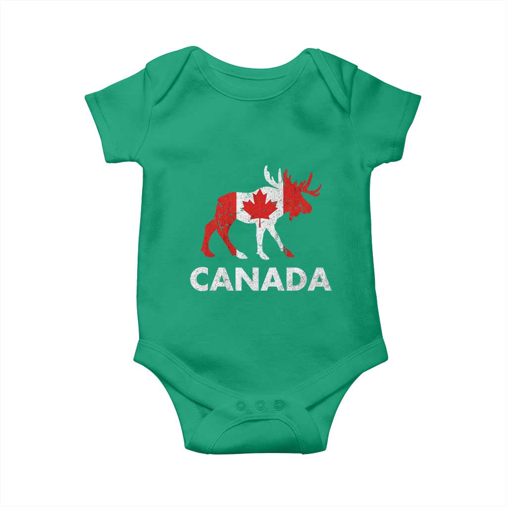 Canada Moose Maple Leaf Baby Onesie Canadian Pride