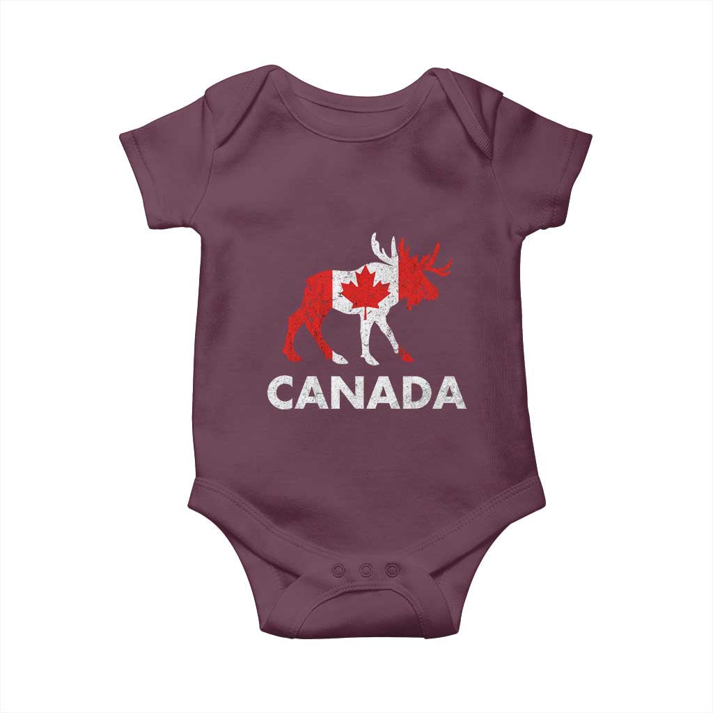 Canada Moose Maple Leaf Baby Onesie Canadian Pride
