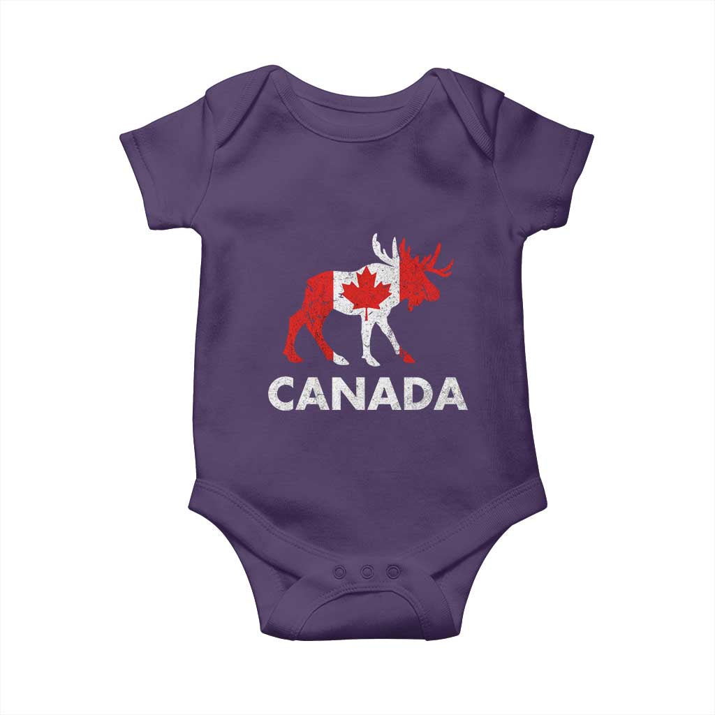 Canada Moose Maple Leaf Baby Onesie Canadian Pride