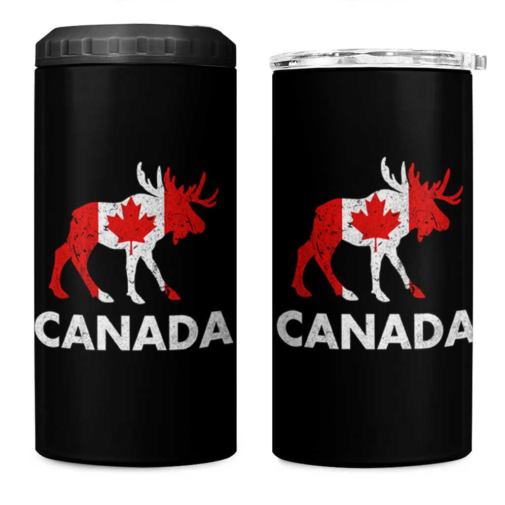 Canada Moose Maple Leaf 4 in 1 Can Cooler Tumbler Canadian Pride
