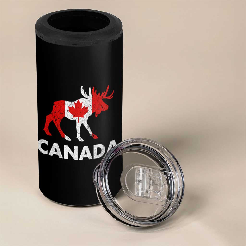 Canada Moose Maple Leaf 4 in 1 Can Cooler Tumbler Canadian Pride