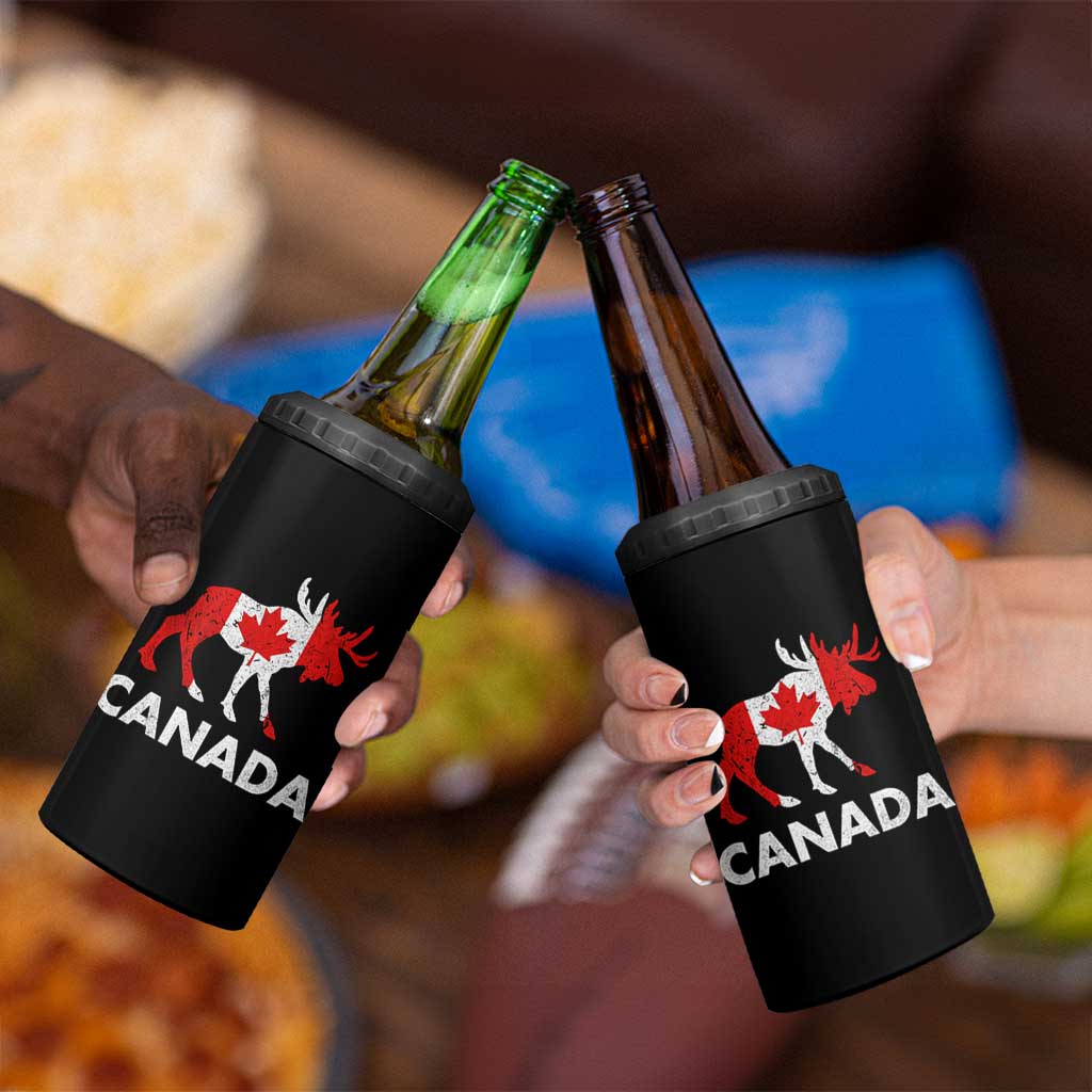 Canada Moose Maple Leaf 4 in 1 Can Cooler Tumbler Canadian Pride