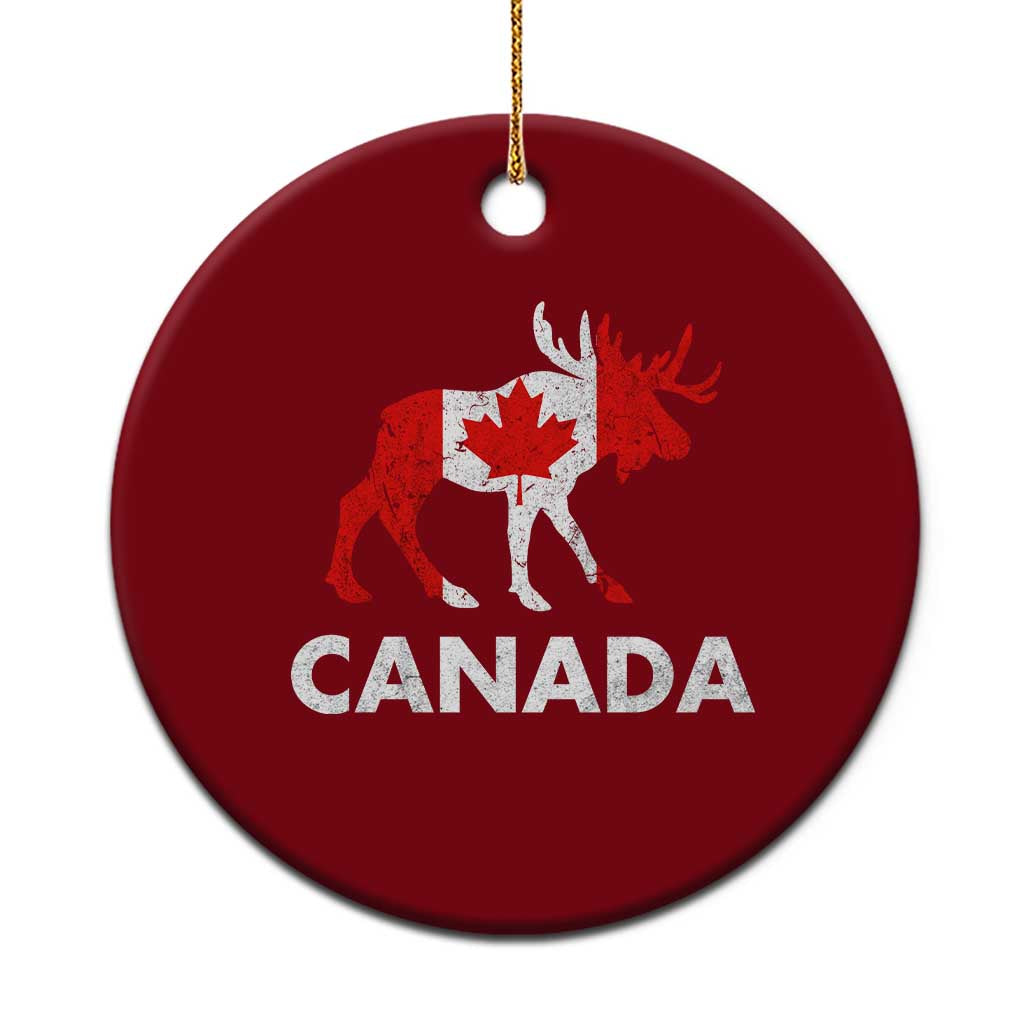 Canada Moose Maple Leaf Ceramic Ornament Canadian Pride