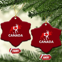 Canada Moose Maple Leaf Ceramic Ornament Canadian Pride