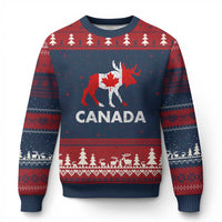 Canada Moose Maple Leaf Ugly Christmas Sweater Canadian Pride