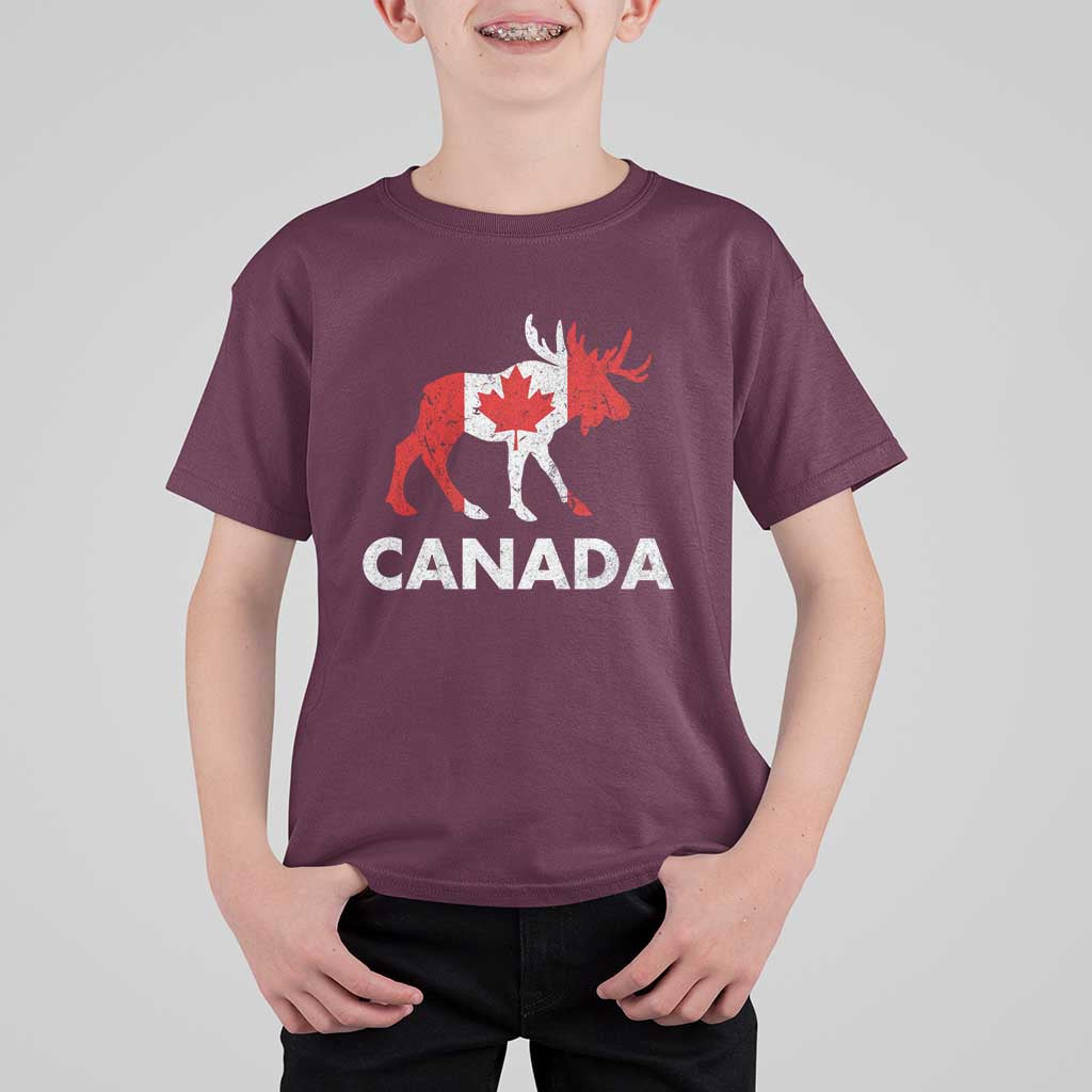 Canada Moose Maple Leaf T Shirt For Kid Canadian Pride