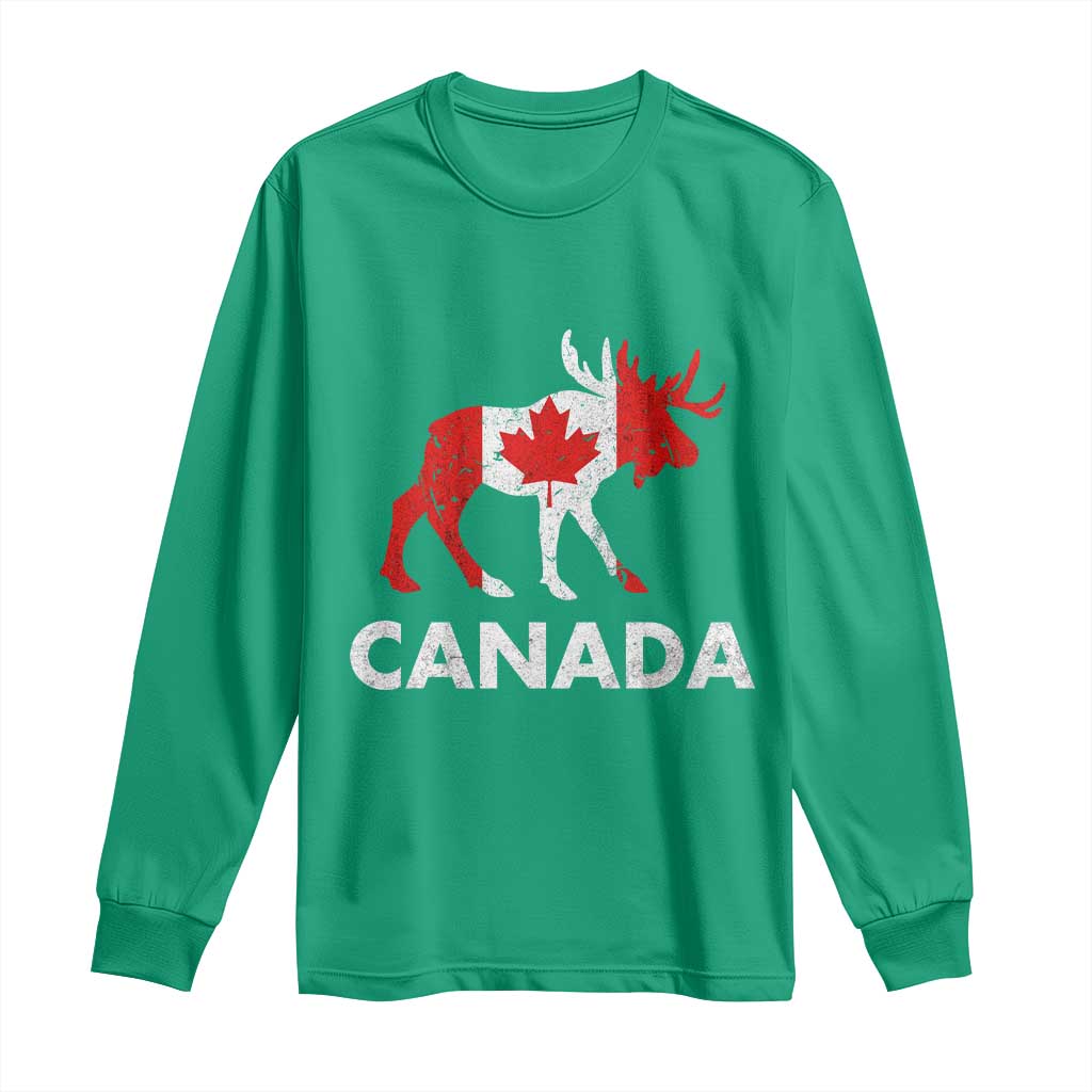 Canada Moose Maple Leaf Long Sleeve Shirt Canadian Pride
