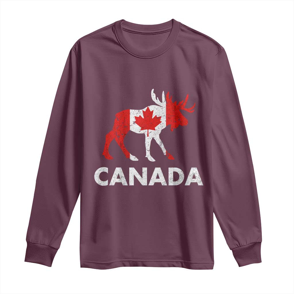 Canada Moose Maple Leaf Long Sleeve Shirt Canadian Pride